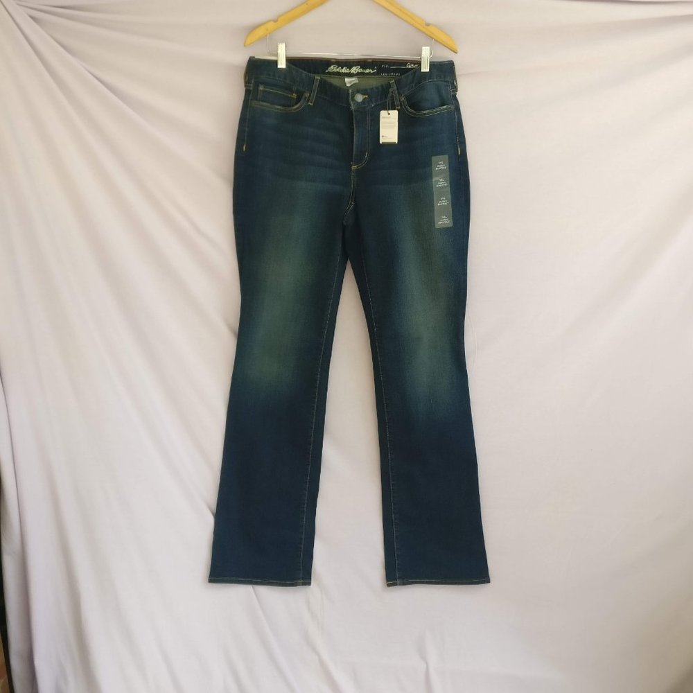 Eddie Bauer Womens Curvy Bootcut jeans BRAND NEW WITH TAGS size 14 Midrise 9"